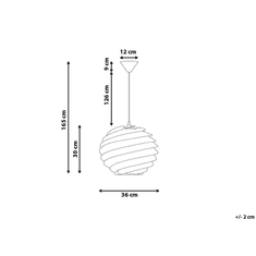 Beliani Závesná plastová lampa biela DAMODAR