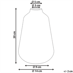 Beliani Keramická váza na kvety 20 cm biela / modrá MARONEIA