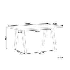 Beliani Jedálenský stôl 150 x 90 cm svetlé drevo so sivou LENISTER