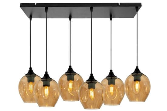 Candellux ASPA Pendant Black 6X40W E27 Hnedé tienidlo