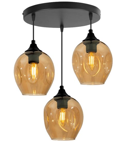 Candellux ASPA Pendant Black 3X40W E27 Hnedé tienidlo