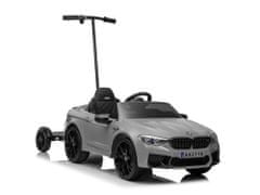Lean-toys BMW M5 Batériové auto s rodičovskou platformou Strieborná farba