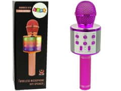 Lean-toys Bezdrôtový mikrofón USB reproduktor Nahrávanie Karaoke Model WS-858 Pink