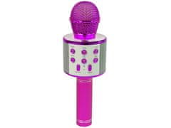 Lean-toys Bezdrôtový mikrofón USB reproduktor Nahrávanie Karaoke Model WS-858 Pink