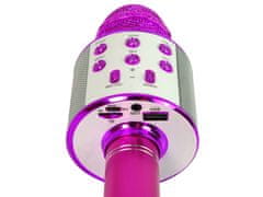 Lean-toys Bezdrôtový mikrofón USB reproduktor Nahrávanie Karaoke Model WS-858 Pink