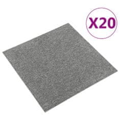 Vidaxl Kobercové podlahové dlaždice 20 ks 5 m2 50x50 cm sivé