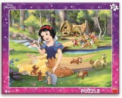 Puzzle deskové Sněhurka a zvířátka