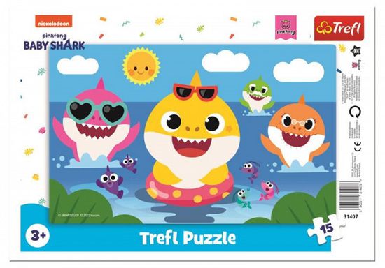 Puzzle Baby Shark: Veselí žraloci 15 dílků