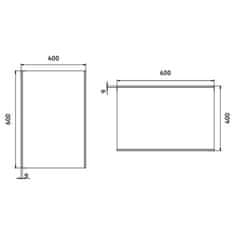 NIMCO Séria 9000 ZP 9000 LED zrkadlo 400x600 rám hliníkový - Nimco