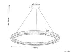 Beliani Závesná krištáľová LED lampa strieborná MAGAT