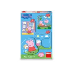 DINO PEPPA PIG - RODINA 3-5 baby Puzzle set