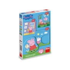 DINO PEPPA PIG - RODINA 3-5 baby Puzzle set