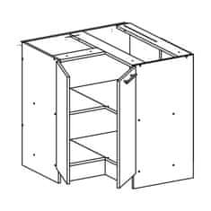 KONDELA Dolná rohová kuchynská skrinka Fabiana S-90N - biela