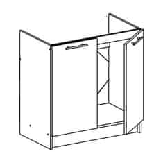 KONDELA Drezová kuchynská skrinka Fabiana S-80ZL - dub sonoma / biela