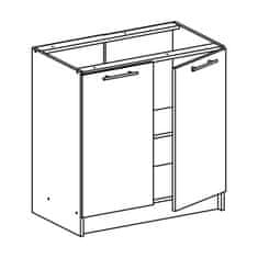 KONDELA Dolná kuchynská skrinka Fabiana S-80 - dub sonoma / biela