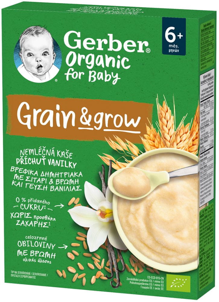 Gerber Organic nemliečna kaša s príchuťou vanilky 200 g