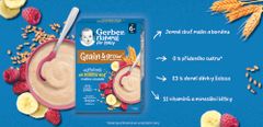 Gerber Natural mliečna kaša pšenično-ovosná malina a banán 9x220 g