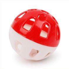 Surtep Animals Plastová lopta pre mačku so zvončekom 4 cm Červená