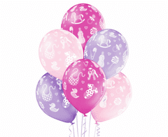 GoDan Latexové balóny na hélium Baby Girl 12" - 6 ks