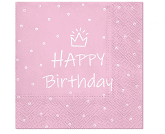 GoDan Papierové servítky Pink Birthday - 20 ks