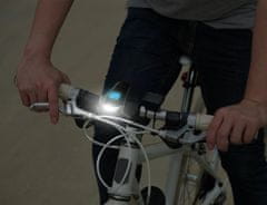 Trizand  23680 Vodeodolné LED svetlo na bicykel USB, tachometer, el.zvonček 150db