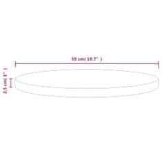 Vidaxl Stolová doska hnedá Ø50x2,5 cm masívna borovica