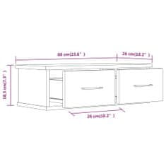 Vidaxl Nástenná skrinka hnedý dub 60x26x18,5 cm spracované drevo