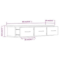 Vidaxl Nástenná skrinka tmavý dub 88x26x18,5 cm spracované drevo