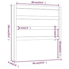 Vidaxl Čelo postele biele 96x4x100 cm masívna borovica