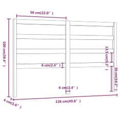 Vidaxl Čelo postele medovo-hnedé 126x4x100 cm masívna borovica