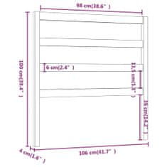 Vidaxl Čelo postele čierne 106x4x100 cm masívna borovica