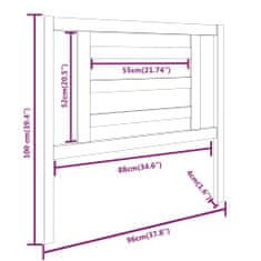 Vidaxl Čelo postele biele 96x4x100 cm masívna borovica