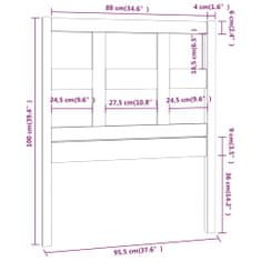 Vidaxl Čelo postele čierne 95,5x4x100 cm masívna borovica