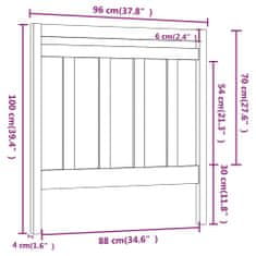 Vidaxl Čelo postele čierne 96x4x100 cm masívna borovica