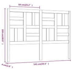 Vidaxl Čelo postele, biele, 141x4x104 cm, masívne borovicové drevo