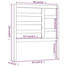 Vidaxl Čelo postele biele 96x4x104 cm masívna borovica