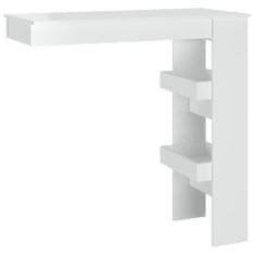 Vidaxl Nástenný barový stôl lesklý biely 102x45x103,5cm sprac. drevo
