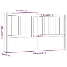 Vidaxl Čelo postele, medovo hnedá 206x4x100 cm, masívne borovicové drevo