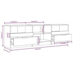 Vidaxl TV stolík čierny 150x33,5x45 cm spracované drevo