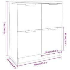 Vidaxl Komody 2 ks dub sonoma 60x30x70 cm spracované drevo