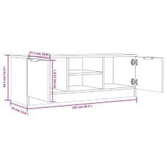 Vidaxl TV stolík biely a sonoma 102x35x36,5 cm spracované drevo