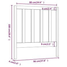 Vidaxl Čelo postele biele 96x4x100 cm masívna borovica