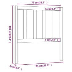 Vidaxl Čelo postele biele 81x4x100 cm masívna borovica