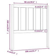 Vidaxl Čelo postele čierne 106x4x100 cm masívna borovica