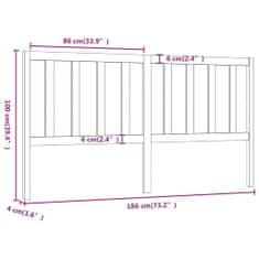 Vidaxl Čelo postele, medovo hnedé, 186x4x100cm, masívne borovicové drevo