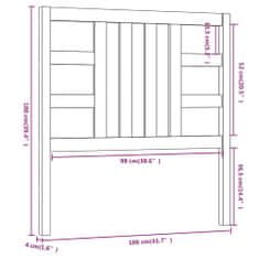 Vidaxl Čelo postele čierne 106x4x100 cm masívna borovica