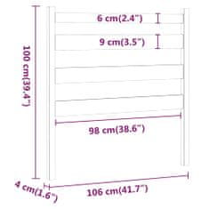 Vidaxl Čelo postele čierne 106x4x100 cm masívna borovica