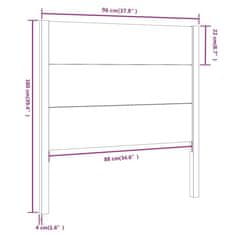 Vidaxl Čelo postele sivé 96x4x100 cm masívna borovica