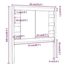 Vidaxl Čelo postele biele 81x4x100 cm masívna borovica