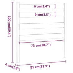 Vidaxl Čelo postele čierne 81x4x100 cm masívna borovica